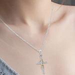 Lightning+Deals of Today Prime 925 Sterling Silver Cross Necklace for Women Sales Today Clearance Prime Only Infinity Necklace 14K Gold Plated Heart Jewelry for Easter Or Holiday