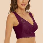 Deals Lightning Today Sports Bra for Women Sexy Wireless Push Up Lace Bras Tank Top Bra Seamless Comfortable Full-Coverage T-Shirt Bra Yoga Sets for Women Purple 5X