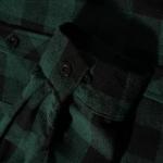 AQAYL Flannel Shirt for Men Plaid Button Down Hoodie Casual Long Sleeve Shirts Lightweight Hooded Shirt Jacket with Pockets Green