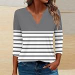 Lightning+Deals of Today Prime 2025 Day Deals 3/4 Length Sleeve Womens Tops Henley Shirts for Women V Neck Summer Trendy 2025 Women's Work Clothes Business Casual Ladies Fashion Outfits