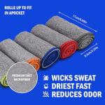 Vnoss Microfiber Quick Dry Gym Towel, Silver ION Odor-Free Absorbent Fiber, Fast Drying, Men & Women Workout Gear for Body Sweat, Working Out, Towels, 5 Pack,16 * 26.8Inch