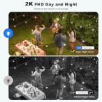 2K Security Cameras Wireless Outdoor, WiFi Battery Powered Indoor Camera for Home Security with AI Motion Detection, Spotlight, 2-Way Talk, Siren, IP65, Cloud/SD Storage - 4 Pack