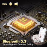 HAOYUYAN Wireless Earbuds, Sports Bluetooth Headphones, 80Hrs Playtime Ear Buds with LED Power Display, Noise Canceling Headset, IPX7 Waterproof Earphones for Workout/Running Rose Gold