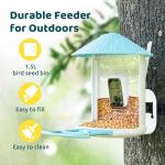 NETVUE by Birdfy Smart Bird Feeder with AI Camera Solar Powered, 2MP Wireless Wildbird Watching, Live Stream & Night Vision, Auto-Capture & Notify, Collection & Cloud Storage (AI by Subscription)