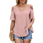 Lightning+Deals of Today Prime Eyelet Tops for Women Cold Shoulder T Shirts Summer Short Sleeve Blouses Fashion 2025 Trendy Clothes mis pedidos