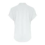 Lightning+Deals of Today Prime Womens Shirts Under $10 Linen Shirt for Women 2025 Summer Button Down Short Sleeve V Neck Tops Solid Color Comfy Blouses Casual Dressy Tunic Tshirt White