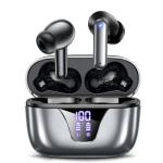 ZIUTY Wireless Earbuds Bluetooth Headphones, 50H Playtime Ear Buds with Mic, LED Digital Display Charging Case, IPX7 Waterproof, Deep Bass Stereo, in-Ear Earphone for iPhone Andriod Phone