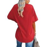 Lightning+Deals of Today Prime 2025 Oversized T Shirts for Women Loose Fit Crewneck Short Sleeve Tops Summer Casual Blouse Y2K 2025 Basic Tees Cancelled Orders on My Account Red