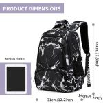 Yvechus Camo Backpack Set with Lunch Bag Lightweight Waterproof School Backpack Bookbag for Boys Girls (A-Style Lightning Black)