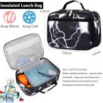 Yvechus Camo Backpack Set with Lunch Bag Lightweight Waterproof School Backpack Bookbag for Boys Girls (A-Style Lightning Black)
