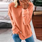 Local Store Orders deals of the day lightning+deals today prime outdoor Sweatshirt for Women Fall Long Sleeve Pullover Tops Trendy Casual Loose Basic Tunic Blouse women's clothing sale e-Orange Large
