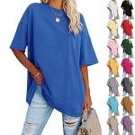 Lightning+Deals of Today Prime 2025 Oversized T Shirts for Women Loose Fit Crewneck Short Sleeve Tops Summer Casual Blouse Y2K 2025 Basic Tees Cancelled Orders on My Account Red