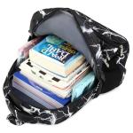 Yvechus Camo Backpack Set with Lunch Bag Lightweight Waterproof School Backpack Bookbag for Boys Girls (A-Style Lightning Black)