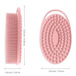 Soft Silicone Body Scrubber 2 PCS Silicone Body Shower, Silicone Loofah 2 in 1 Bath and Shampoo Brush, Body Scrubber Shower Cleaning Exfoliating Use for Sensitive Skin, Lather Well(Black and Pink)