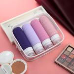 Mrsdry Travel Bottles for Toiletries, Tsa Approved 3oz Portable Travel Bottles, BPA Free Leak Proof Squeezable Silicone Travel Size Containers, Travel Accessories with Clear Toiletry Bag (4 Pack)