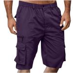 Cargo Shorts for Men Elastic Waist Zipper Relaxed Stretch Lightweight Work Shorts Casual 2025 Summer Tactical Pants Medium,Purple