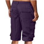 Cargo Shorts for Men Elastic Waist Zipper Relaxed Stretch Lightweight Work Shorts Casual 2025 Summer Tactical Pants Medium,Purple