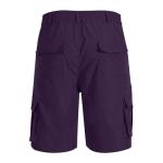 Cargo Shorts for Men Elastic Waist Zipper Relaxed Stretch Lightweight Work Shorts Casual 2025 Summer Tactical Pants Medium,Purple
