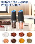 CIRCLE JOY Gravity Electric Salt and Pepper Grinder Set Automatic Salt and Pepper Grinder Set with LED Light, Battery Operated, Adjustable Coarseness, Large Capacity, for Home Kitchen BBQ
