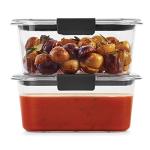 Rubbermaid Brilliance BPA-Free Food Storage Containers, Medium Deep, 4.7 Cup, 2-Pack, Airtight & Leak-Proof, Microwave & Dishwasher Safe