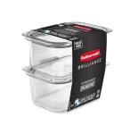Rubbermaid Brilliance BPA-Free Food Storage Containers, Medium Deep, 4.7 Cup, 2-Pack, Airtight & Leak-Proof, Microwave & Dishwasher Safe