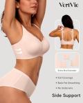 Vertvie Womens Seamless Bras No Underwire Supportive Wireless Push Up Full Coverage Bralette Comfort Scalloped T-Shirt Bra(Skin,Medium)