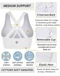 RUNNING GIRL Sports Bra for Women, Criss-Cross Back Padded Strappy Sports Bras Medium Support Yoga Bra with Removable Cups A-White