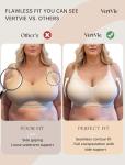 Vertvie Womens Seamless Bras No Underwire Supportive Wireless Push Up Full Coverage Bralette Comfort Scalloped T-Shirt Bra(Skin,Medium)