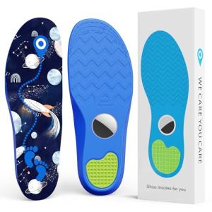 Hidden Holder Insole Compatible with AirTag, Tracking Device Insert Case for Kids Adults and Elderly, Secure Fit for Sneakers & Daily Shoes, Anti-Lost Tracker Soft Inserts for Shoes, Blue (135-150mm)