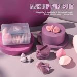 Makeup Sponge Set BS-MALL Triangle Puff 14 Pcs for Liquid, Cream, and Powder, Multi-colored Makeup Sponges and Mini Sponge with Case (A-Purple)