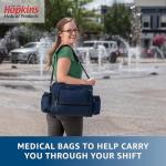 Hopkins Medical Products Mark V Shoulder Bag, HIPAA Compliant Lockable Zippers for Security, Adjustable Straps and Reinforced Bottom, Fold-Down Compartment for Easy Access, 13x11.25x7.5 inch, Navy