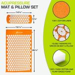 ProsourceFit Acupressure Mat and Pillow Set for Back/Neck Pain Relief and Muscle Relaxation, Orange