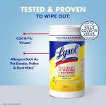 Lysol Disinfecting Wipes Bundle, Home Apartment Dorm Room Essentials and Cleaning Supplies, All Purpose Cleaner, Multi-surface Cleaning Wipes, Lemon and Lime Sanitizing Wipes Bundle, 80 Count