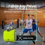 XbotGo Chameleon AI Auto Sports Action Camera - 4K 60FPS Soccer Camera and Basketball Tracking Camera for Team Sports, Live Streaming, No Subscription, Works with iOS & Android (Lemon Green)