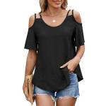 Lightning+Deals of Today Prime Eyelet Tops for Women Cold Shoulder T Shirts Summer Short Sleeve Blouses Fashion 2025 Trendy Clothes Orders Placed by me Recently