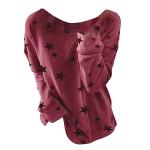 Deals+Lightning of Today Prime Storefronts On Amazon Lighting+Deals+Womens Sweatshirt Crew Neck Star Graphic Pullover Tops 2024 Fall Casual Long Sleeve Oversized Sweatshirt Red