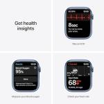Apple Watch Series 7 (GPS, 45mm) Blue Aluminum Case with Abyss Blue Sport Band, Regular (Renewed)