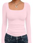 Stylish Women’s Long Sleeve Crop Top - Pink
