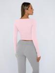 Stylish Women’s Long Sleeve Crop Top - Pink