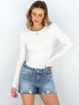 ANRABESS Women's Long Sleeve Rib Knit Tee