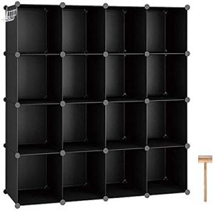C&AHOME 16-Cube Storage Organizer - Black