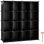 C&AHOME 16-Cube Storage Organizer - Black