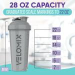 VELOMIX 4-Pack Leak-Proof Protein Shaker Bottles