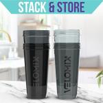 VELOMIX 4-Pack Leak-Proof Protein Shaker Bottles