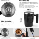 Self-Stirring Rechargeable Coffee Mug – 14oz Black