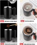 Self-Stirring Rechargeable Coffee Mug – 14oz Black