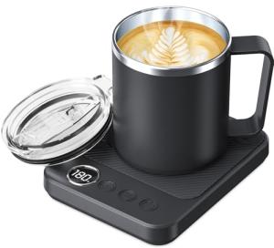 Electric Coffee Mug Warmer and 16oz Mug Set