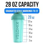 VELOMIX Protein Shaker Bottles - 2 Pack (Pink/Turquoise)