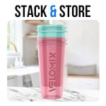 VELOMIX Protein Shaker Bottles - 2 Pack (Pink/Turquoise)