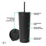 24oz Midnight Black Stainless Steel Tumbler
